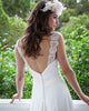 Delicate Sheath Wedding Dresses with V-Neck Elegant Backless Bridal Gowns for Women