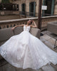 2020 Chic Lace Tulle Wedding Dresses V-Neck Appliqued A-line Bridal Gowns Sheer Back