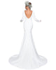 2020 Simple Long Sleeve Wedding Dresses Silk Satin Backless Mermaid Wedding Gown