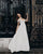 Hot Simple Off The Shoulder Satin Wedding Dresses V-Neck A-line Bridal Gowns Cap Sleeve 2020-wedding 2021-wedding