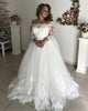 2020 Plus Size Lace Wedding Dresses Full Sleeve Off The Shoulder Tulle Bridal Gowns Appliques 2020-2021