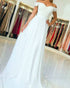 Sexy Ivory A-line Prom Dresses Lace Appliques Off The Shoulder Long Prom Gowns Fashion