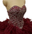 Burgundy Quinceanera Dresses Beaded Shine Rhinestones Puffy Ruffles Ball Gown Sweet 16 Dress vestidos de quinceañera