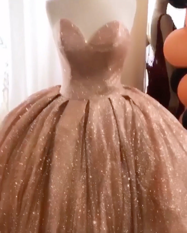 Rose Gold Quinceanera Dresses Sparkly Shine Ball Gowns Sweet 16 Dress angelaweddings Rose Gold Quinceanera Dresses Sparkly Shine Ball Gowns Sweet 16 Dress angelaweddings