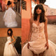 Sexy Lace Wedding Dresses with Spaghetti A-line Bridal Wedding Gown 3D Flowers