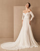 off-the-shoulder-beach-wedding-dresses-long-sleeve-chiffon-bridal-gowns