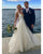 Simple A-line Wedding Dresses Organza Ruffles Sexy V-Neck Bridal Wedding Gowns 2021