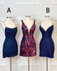 Sexy Royal Blue Satin Homecoming Dresses Cross Criss Strips Sexy Lace Homecoming Party Gowns short prom dress cocktail dress