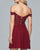 Off The Shoulder Burgundy Homecoming Dresses Sexy A-line Lace Chiffon Prom Party Gowns
