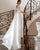Elegant Long Sleeves Lace Wedding Dresses Satin Skirt Wedding Brides Gowns with Embroidered