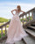Romantic Lace Wedding Dresses Appliques  V-Neck Elegant A-line Champagne Tulle Bridal Gowns