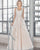 Elegant Lace Wedding Dresses with Veil See Through V-Neck Tulle Lace A-line Bridal Gowns Outdoors