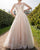 Sparkly Sequined Wedding Dress Butterfly Sleeve V-Neckline Princess A-line Silhouette Tulle Bridal Gowns Outdoors