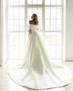 Off The Shoulder Satin Wedding Dress Sheath Silhouette Elegant Bridal Gowns Chapel Train