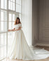 Off The Shoulder A-line Satin Wedding Dress Silhouette Fashion 2021 Bridal Gowns Chapel Train