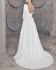 Sexy Satin Wedding Dress Open Back Modest Long Sleeve 2021 Bridal Gowns with Veils