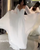 White Chiffon A-line Wedding Dresses Modest Full Sleeve 2021 Bridal Gowns Corset Back