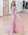 Sexy Mermaid Pink Prom Dresses Deep V-Neck VIP Fashion Lace Long Prom Formal Party Gowns 2021 New Backless Criss Cross Back Spaghetti Straps