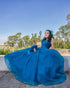 Peacock Blue Quinceanera Dresses Ball Gown Sweetheart Strapless Organza Ruffles Sweet 16 Dress