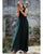 Dark Green Chiffon Pleated Bridesmaid Dresses V-Neck Floor Length Party Gowns for Wedding