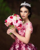 Elegant Burgundy Quinceanera Dress Ball Gown Lace Flowers Princess vestidos de quinceañera Prom Gowns