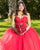Delicate Red Tulle Quinceanera Dress Ball Gown Lace Appliques Sweetheart Princess Sweet 16 Dress vestidos de quinceañera