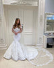 Gorgeous Mermaid Lace Wedding Dresses Off The Shoulder Sexy Trumpet Wedding Gown for Brides