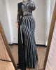 Luxury Muslim Elegant Long Sleeve Beaded Prom Dress with Detachable Train Mermaid Evening Gowns Dresses For Woman AW70199