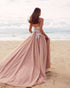Delicate Blush Pink Lace Wedding Dress Appliques Sweetheart Strapless Sexy Bridal Gowns for Women