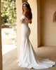 Off The Shoulder Wedding Dress Mermaid Silhouette Zipper Back with Buttons Sexy Bridal Gowns