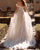 Off The Shoulder Beach Wedding Dress A-line Tulle Lace Bridal Gowns Cap Sleeve