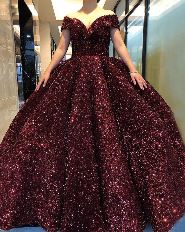 Sparkly Sequined Quinceanera Dress Off The Shoulder Princess Ball Gowns Vestidos de Quinceaera Sweet 16 Dress Sparkly Sequined Quinceanera Dress Off The Shoulder Princess Ball Gowns Vestidos de Quinceaera Sweet 16 Dress
