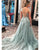 Sexy See Through Back Lace Prom Dresses Sheer Neck A-line Long Party Gowns Appliques