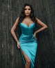 Sexy Kim Kardashian Red Party Dresses Split Side Strapless Mermaid Pageant Party Gowns