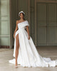 Sexy Organza Wedding Dresses 2022 One Shoulder BowKnot A-line Beach Wedding Gown Split Side