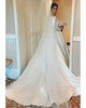 Popular Satin Wedding Dresses Full Sleeve 2021 Wedding Gowns for Brides Chapel Train