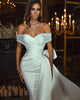 Off The Shoulder Satin Wedding Dresses Long Train Sheath Wedding Gown Said Mhamad Photography 2022