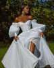 2022 Satin Wedding Dresses Puffy Sleeves Garden Wedding Gown Said Mhamad Photography Style