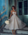 Vintage Tulle Wedding Dress Beaded Sequins Tea Length A-line Beach Wedding Gowns Sweetheart