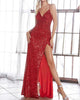 Sparkly Prom Dresses Red Sequins Sheath Silhouette AW211209