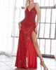 Sparkly Prom Dresses Gold Sequins Sheath Silhouette AW211209