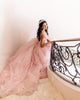 Pink Quinceanera Dress Floral Embroidery 3D Lace Appliques Tulle Ball Gowns Sweet 16 vestidos de quinceañera AW2207211