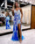Royal Blue Tulle Lace Prom Dresses with Spaghetti Straps Cross Back Sexy Sheath Prom Party Gowns Long