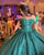 Emerald Green Tulle Quinceanera Dresses Beaded Sequins Sweet 16 Puffy Tulle Ball Gown vestidos de quinceañera