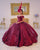 Popular Sparkly Burgundy Quinceanera Dress Sequins Off The Shoulder Sweet 16 Dress Ball Gown vestidos de quinceañera