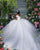 Delicate Ivory Tulle Wedding Dress Cap Sleeves V-Neckline Lace Ball Gown Wedding Gowns 2023