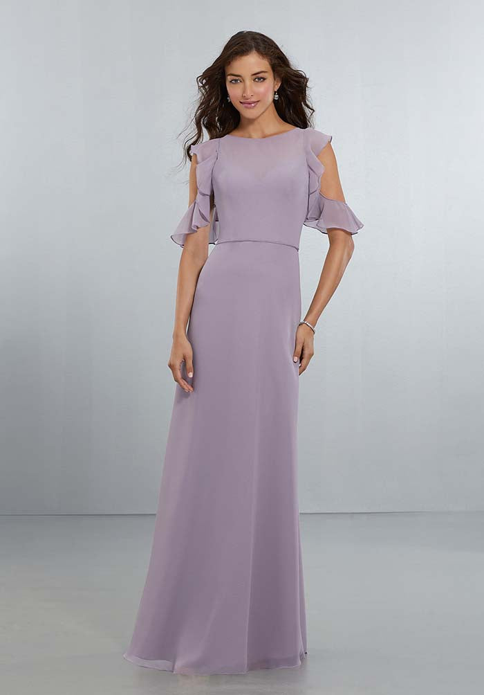 Simple Lilac Bridesmaid Dresses Bateau Sleeveless Chiffon Party Gowns angelaweddings Simple Lilac Bridesmaid Dresses Bateau Sleeveless Chiffon Party Gowns angelaweddings