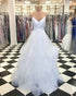 Beautiful White Organza Prom Dresses with Spaghetti Straps 2018 Elegant Prom Gowns Puffy Ruffles