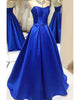 Elegant Royal Blue Prom Dresses 2018 New Arrival Strapless Long Prom Gowns for Party