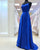 Royal Blue Elastic Satin Prom Dresses with Spaghetti Straps Sexy Long Prom Gowns for Party 2018 Fashion